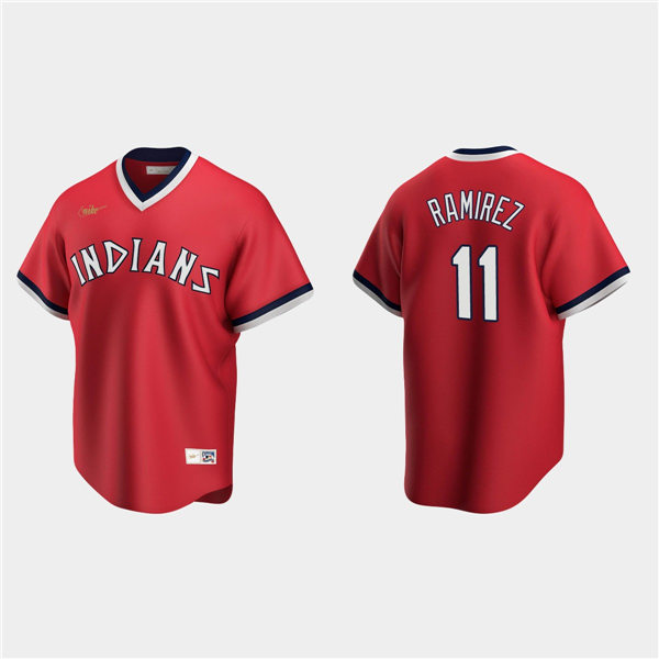 Youth Cleveland Indians #11 Jose Ramirez Nike Red Cooperstown Collection Jersey