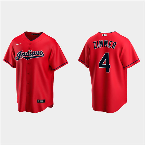 Youth Cleveland Indians #4 Bradley Zimmer Nike Red Cool Base Jersey