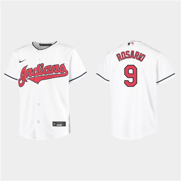 Youth Cleveland Indians #9 Eddie Rosario Nike Home White Cool Base Jersey Youth Cleveland Indians #9 Eddie Rosario Nike Home White Cool Base Jersey