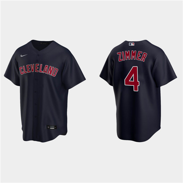 Youth Cleveland Indians #4 Bradley Zimmer Nike Navy Alternate Cleveland CoolBase Jersey