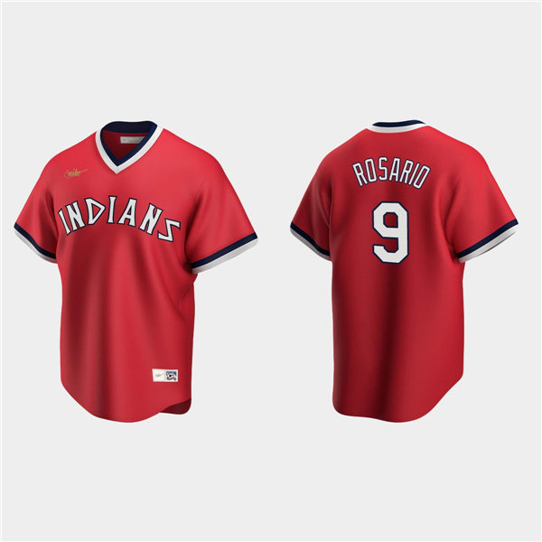 Youth Cleveland Indians #9 Eddie Rosario Nike Red Cooperstown Collection Jersey