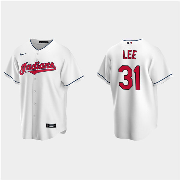 Men's Cleveland Indians Retired Player #31 Cliff Lee Stitched White Nike MLB Cool Base Jersey