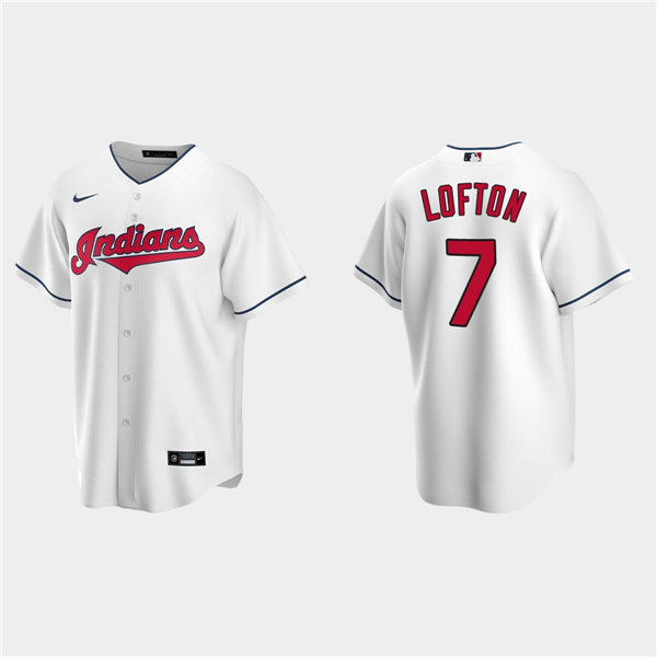 Men's Cleveland Indians Retired Player #7 Kenny Lofton Stitched White Nike MLB Cool Base Jersey Men's Cleveland Indians Retired Player #7 Kenny Lofton Stitched White Nike MLB Cool Base Jersey
