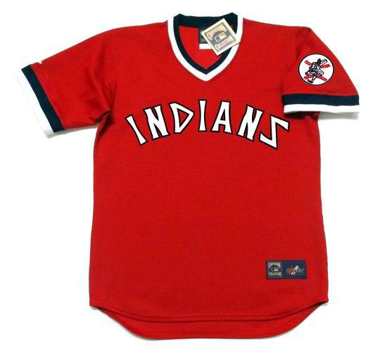 Mens Cleveland Indians #18 DUANE KUIPER Red Pullover 1975 Majestic Cooperstown Throwback Jersey Mens Cleveland Indians #18 DUANE KUIPER Red Pullover 1975 Majestic Cooperstown Throwback Jersey