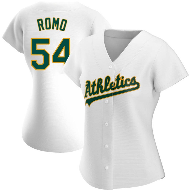 Women's Oakland Athletics #54 Sergio Romo Nike White Home Jersey
