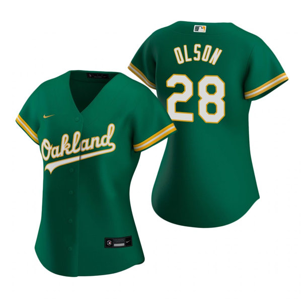 Women's Oakland Athletics #28 Matt Olson Nike Kelly Green Alternate Jersey