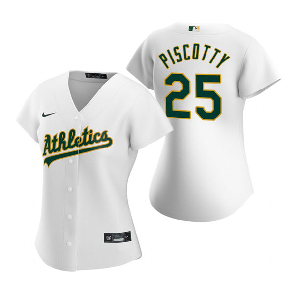 Women's Oakland Athletics #25 Stephen Piscotty Nike White Home Jersey