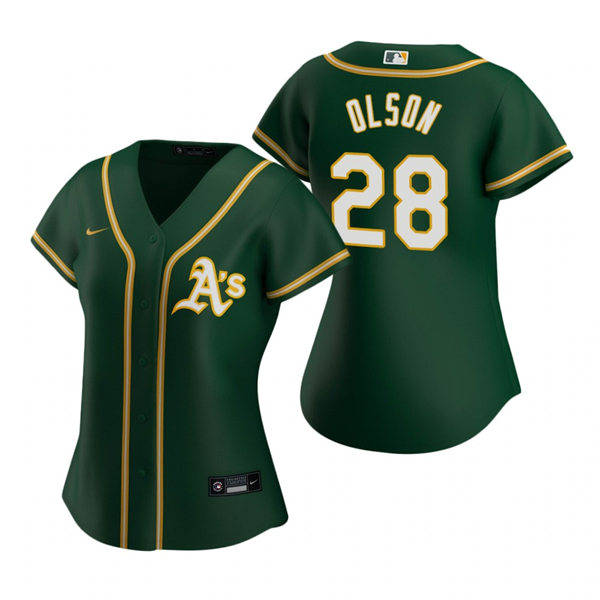 Women's Oakland Athletics #28 Matt Olson Nike Green AS Alternate Jersey
