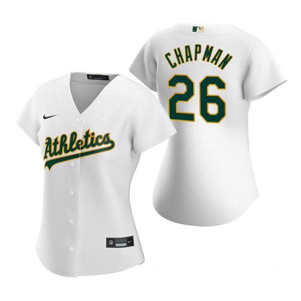 Women's Oakland Athletics #26 Matt Chapman Nike White Home Jersey