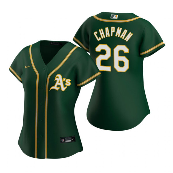 Women's Oakland Athletics #26 Matt Chapman Nike Green AS Alternate Jersey Women's Oakland Athletics #26 Matt Chapman Nike Green AS Alternate Jersey