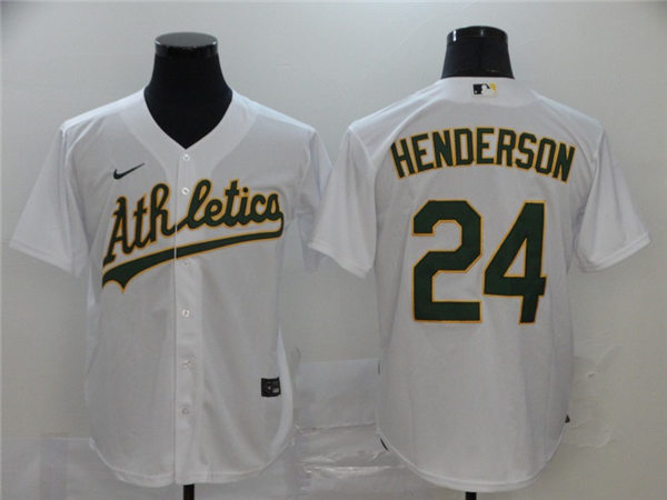 Youth Oakland Athletics Retired Player #24 Rickey Henderson Nike Home White Jersey