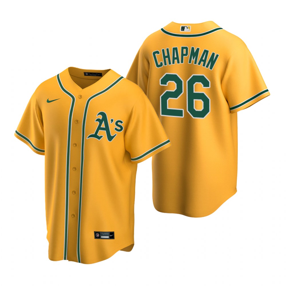 Youth Oakland Athletics #26 Matt Chapman Nike Gold Jersey