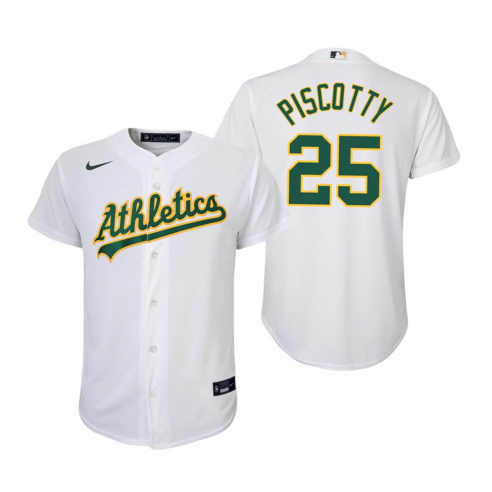 Youth Oakland Athletics #25 Stephen Piscotty Nike White Home Jersey