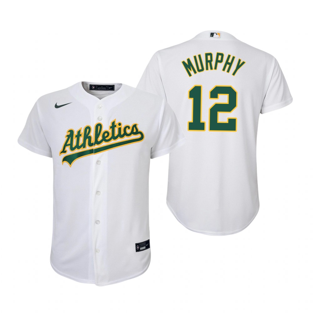 Youth Oakland Athletics #12 Sean Murphy Nike White Home Jersey