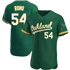 Men's Oakland Athletics #54 Sergio Romo Nike Kelly Green Alternate FlexBase Jersey