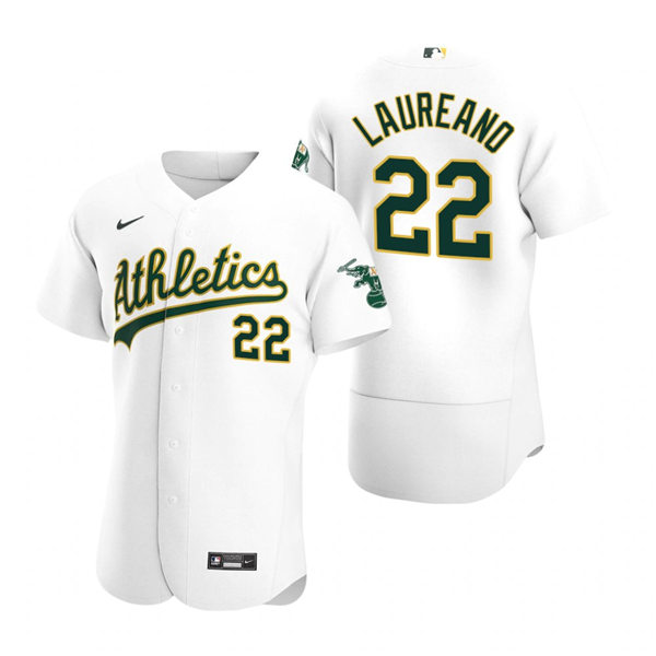 Men's Oakland Athletics #22 Ramon Laureano Nike White Home FlexBase Jersey