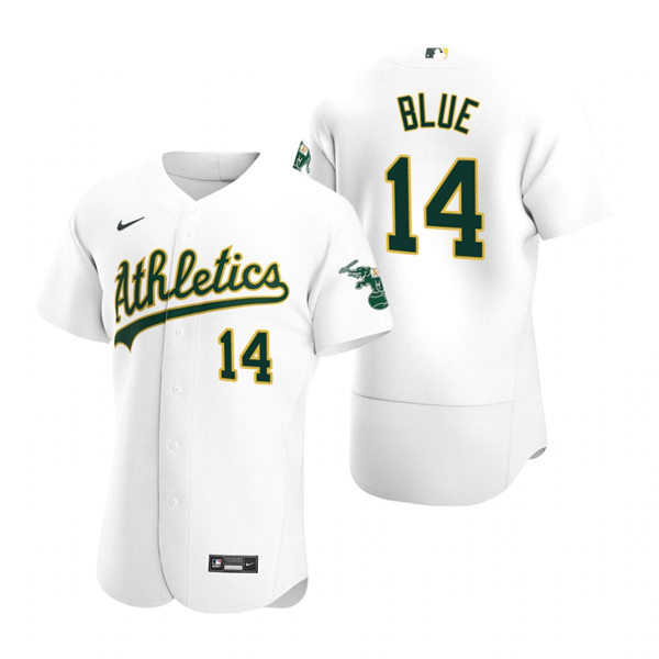 Men's Oakland Athletics Retired Player #14 Vida Blue Nike White Home FlexBase Jersey