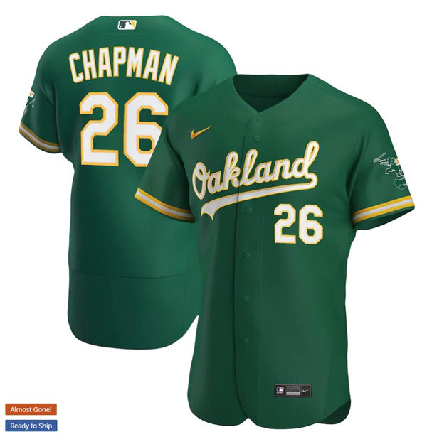 Men's Oakland Athletics #26 Matt ChapmanNike Kelly Green Alternate FlexBase Jersey Men's Oakland Athletics #26 Matt ChapmanNike Kelly Green Alternate FlexBase Jersey