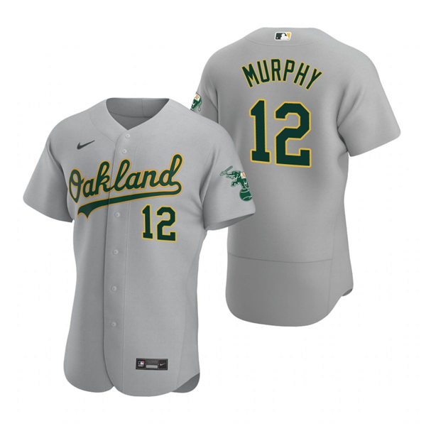Men's Oakland Athletics #12 Sean Murphy Nike Gray Road FlexBase Jersey Men's Oakland Athletics #12 Sean Murphy Nike Gray Road FlexBase Jersey