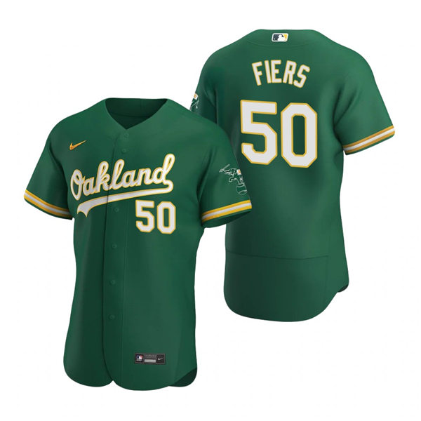 Men's Oakland Athletics #50 Mike Fiers Nike Kelly Green Alternate FlexBase Jersey