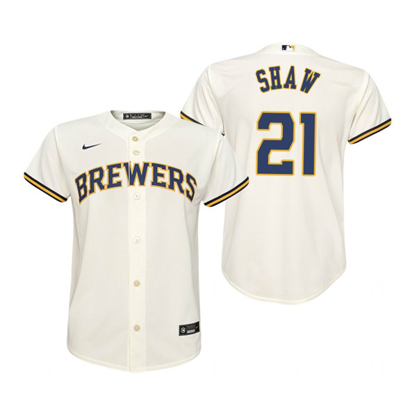 Youth Milwaukee Brewers #21 Travis Shaw Nike Cream Home Jersey Youth Milwaukee Brewers #21 Travis Shaw Nike Cream Home Jersey