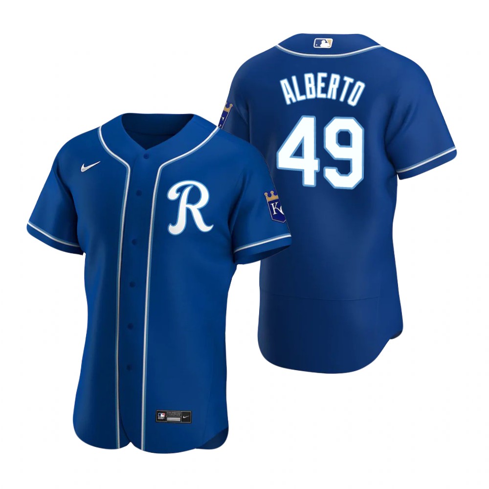 Men's Kansas City Royals #49 Hanser Alberto Nike Royal Alternate Flex Base Baseball Jersey Men's Kansas City Royals #49 Hanser Alberto Nike Royal Alternate Flex Base Baseball Jersey