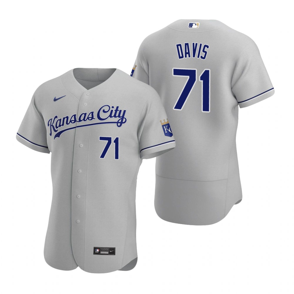 Men's Kansas City Royals #71 Wade Davis Nike Gray Road FlexBase Jersey Men's Kansas City Royals #71 Wade Davis Nike Gray Road FlexBase Jersey