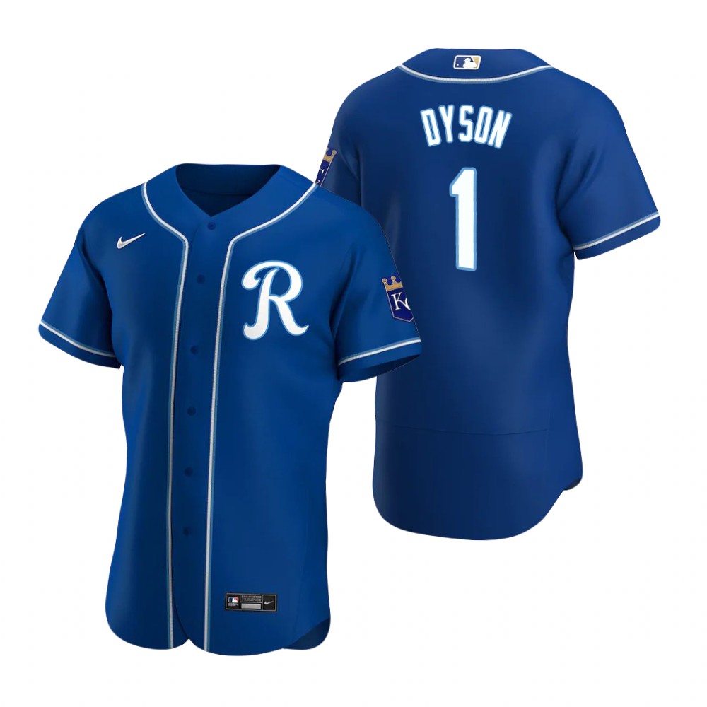 Men's Kansas City Royals #1 Jarrod Dyson Nike Royal Alternate Flex Base Baseball Jersey