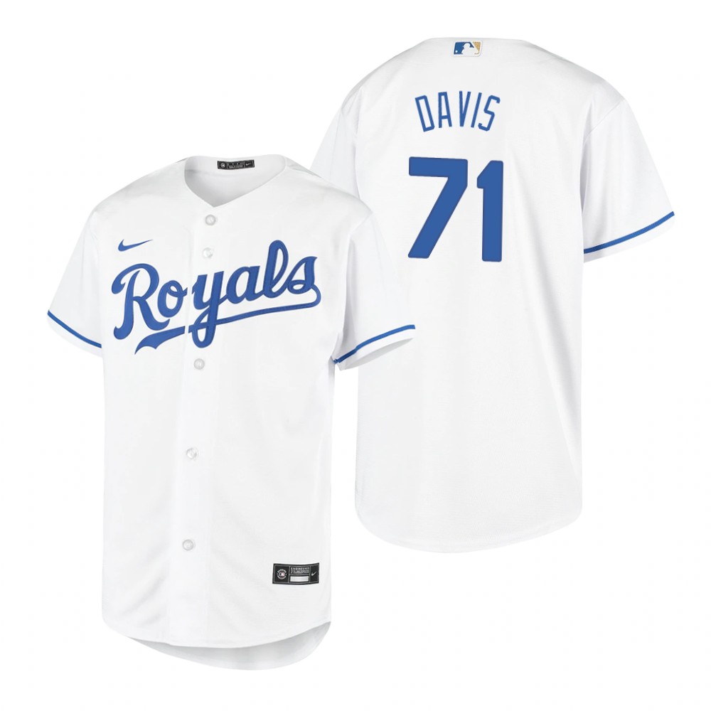 Youth Kansas City Royals #71 Wade Davis Nike White Home Jersey