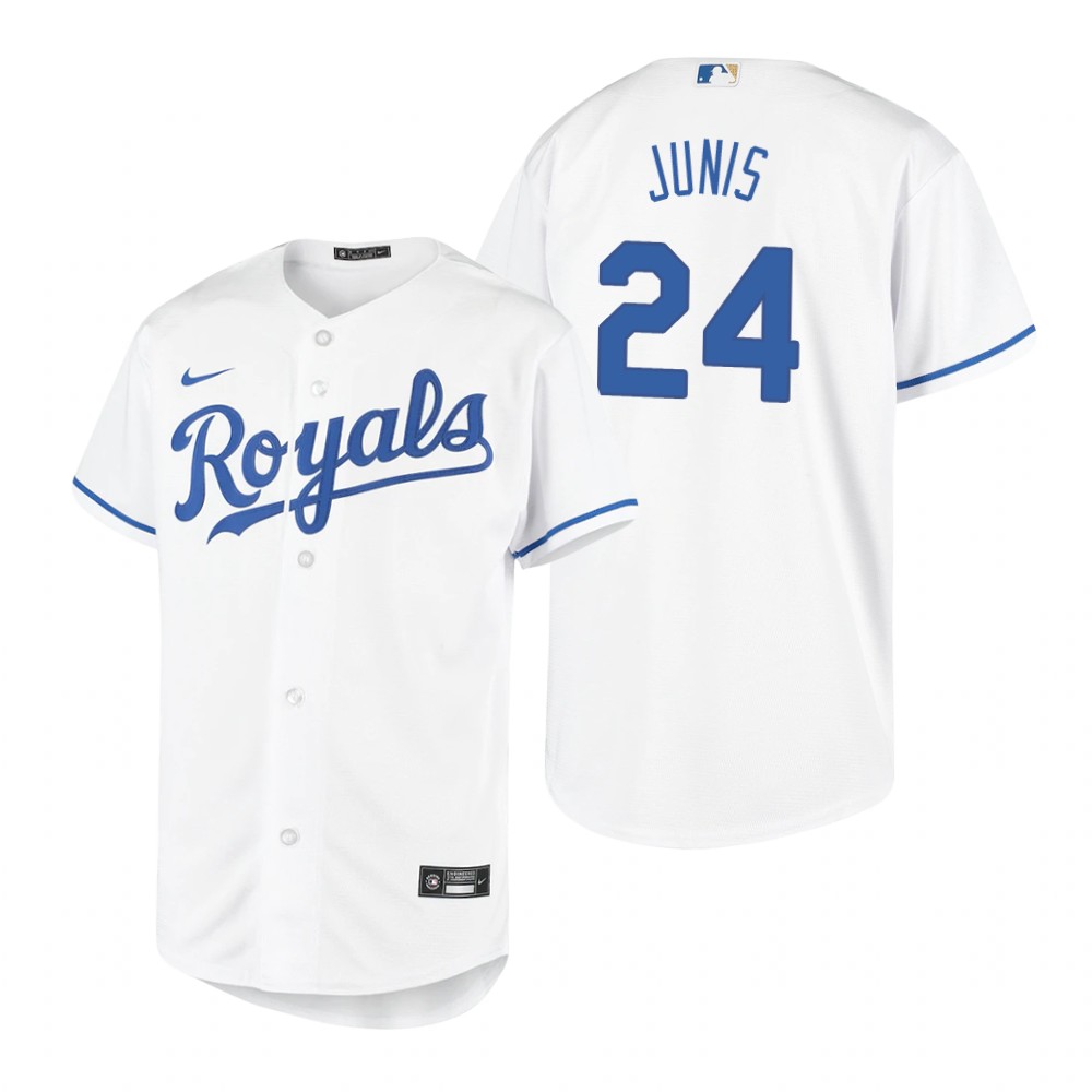 Youth Kansas City Royals #24 Jakob Junis Nike White Home Jersey