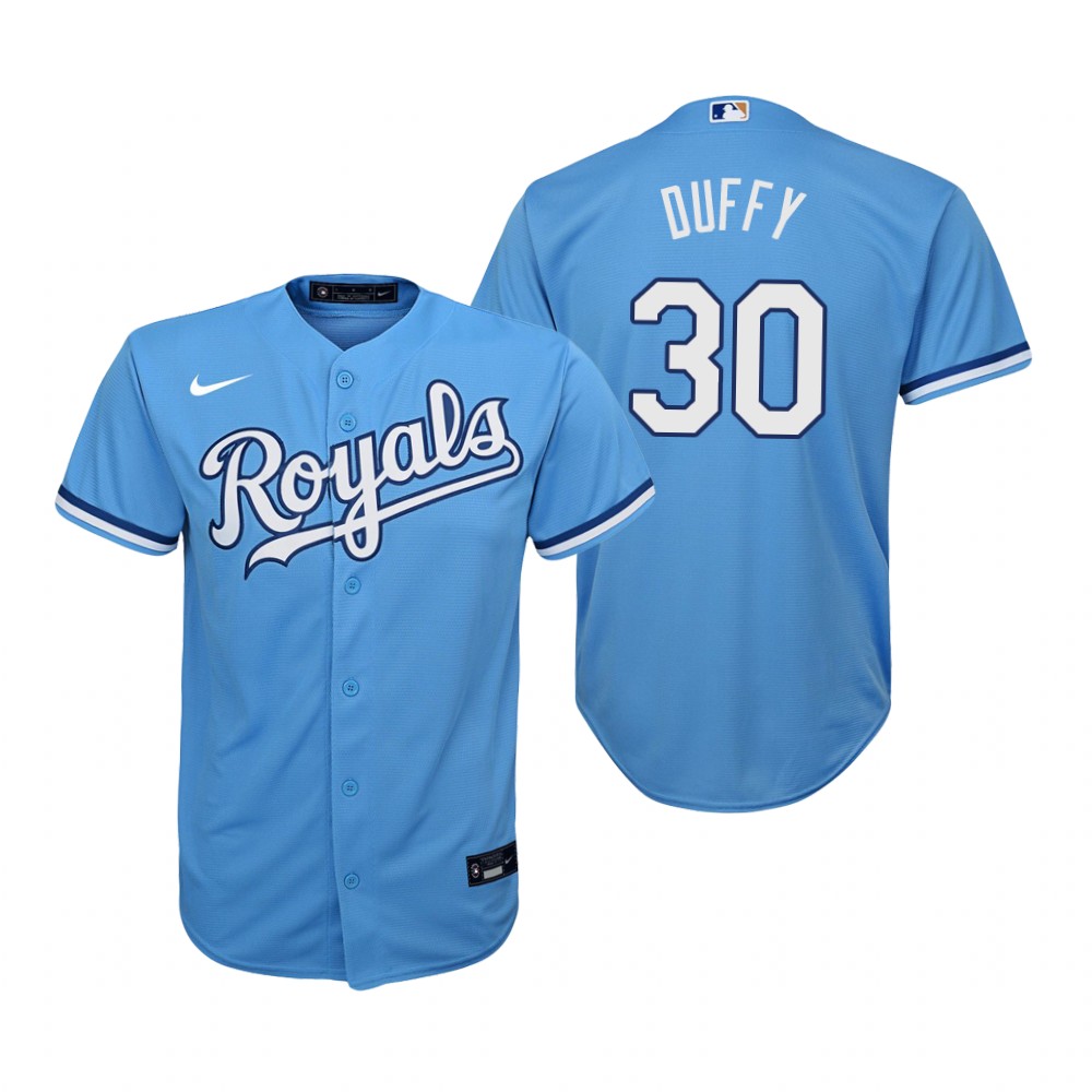 Youth Kansas City Royals #30 Danny Duffy Nike Light Blue Alternate Jersey