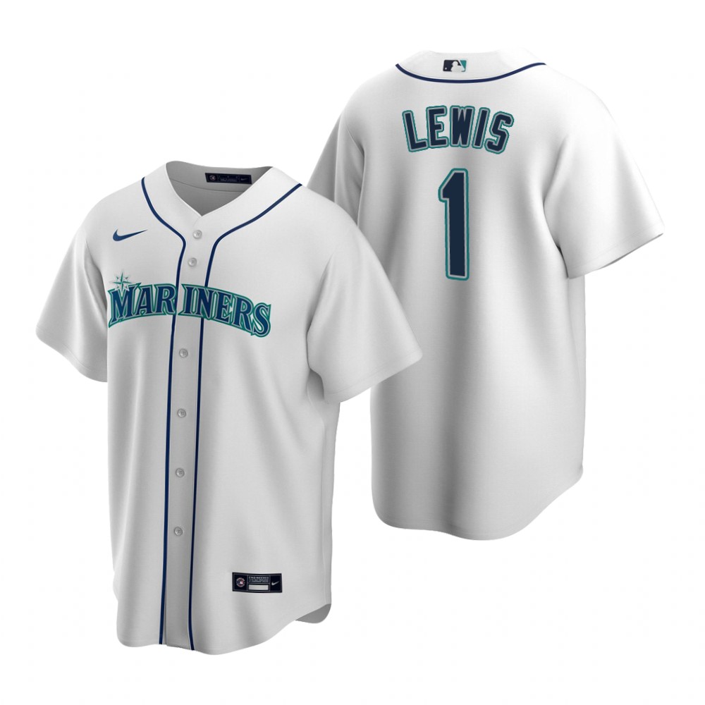 Youth Seattle Mariners #1 Kyle Lewis Nike White Home Cool Base Jersey