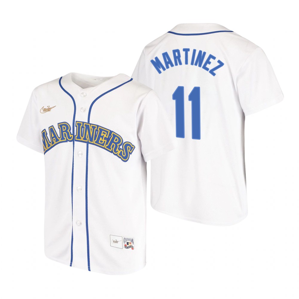 Youth Seattle Mariners #11 Edgar Martinez Nike White Cooperstown Collection Jersey Youth Seattle Mariners #11 Edgar Martinez Nike White Cooperstown Collection Jersey