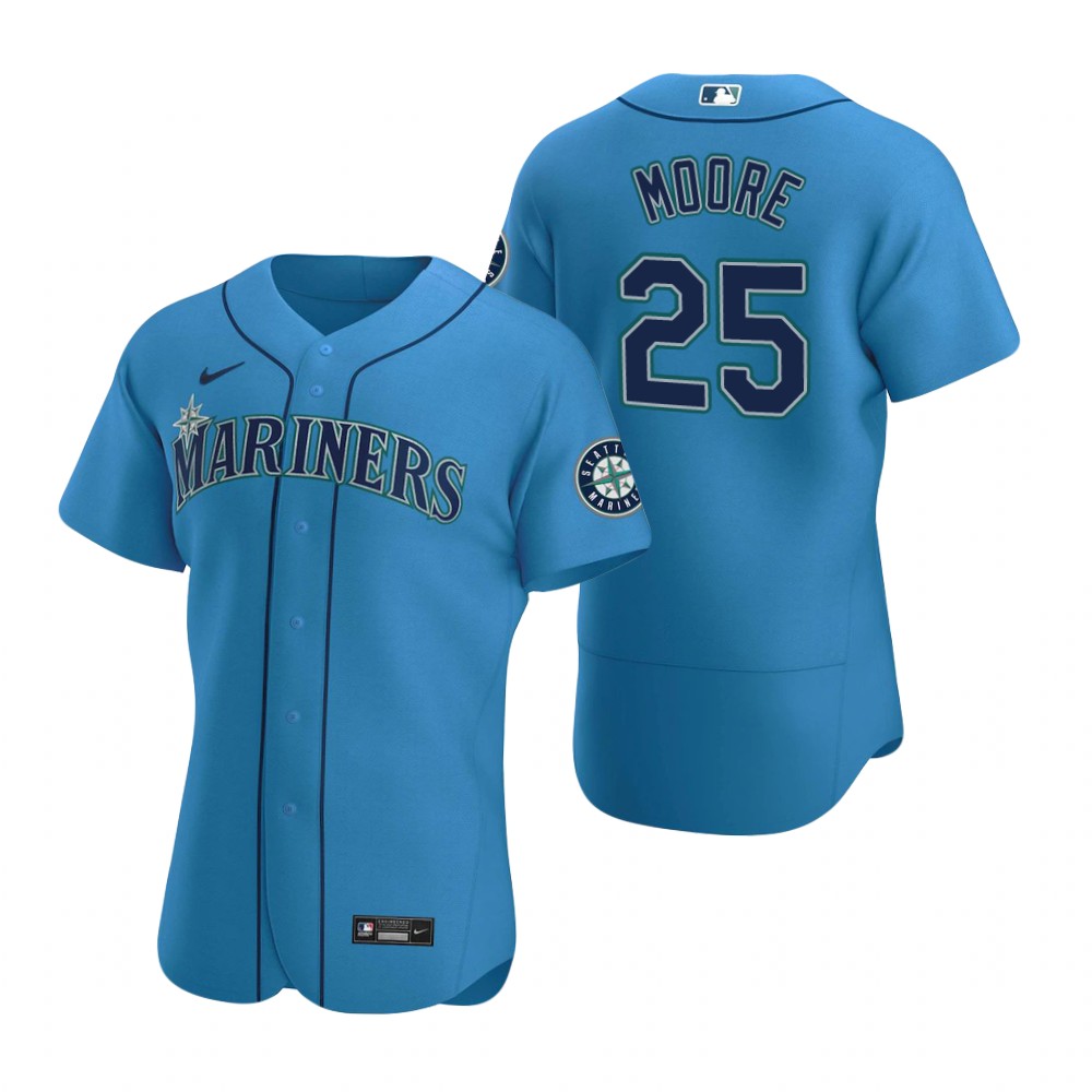 Men's Seattle Mariners #25 Dylan Moore Stitched Nike Royal Alternate FlexBase Jersey