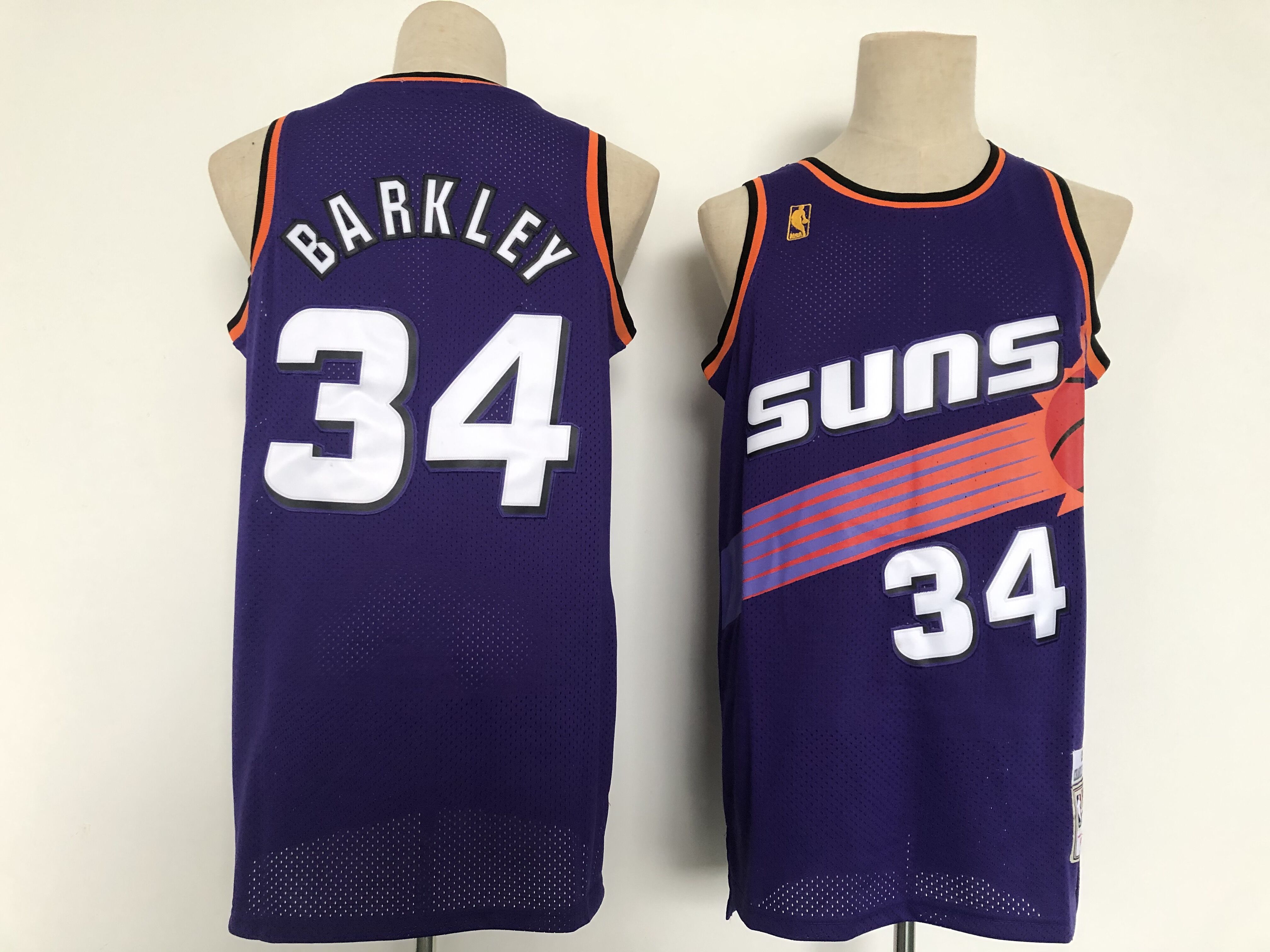 Men Phoenix Suns 34 Barkley Purple Throwback 2021 NBA Jersey