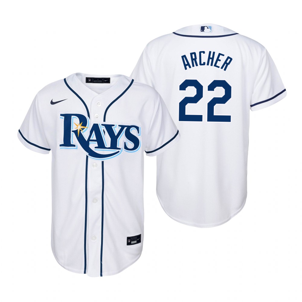 Youth Tampa Bay Rays #22 Chris Archer Nike White Home Jersey