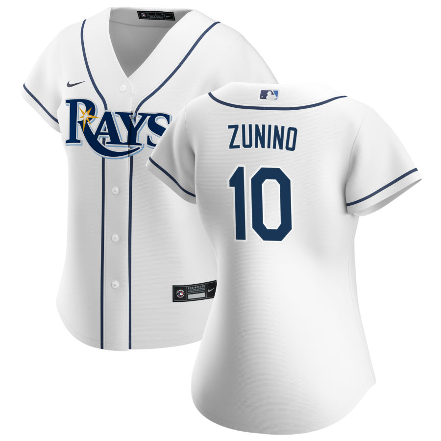 Women's Tampa Bay Rays #10 Mike Zunino Nike White Home Jersey Women's Tampa Bay Rays #10 Mike Zunino Nike White Home Jersey