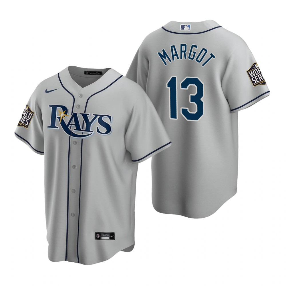 Men's Tampa Bay Rays #13 Manuel Margot Nike Gray Jersey