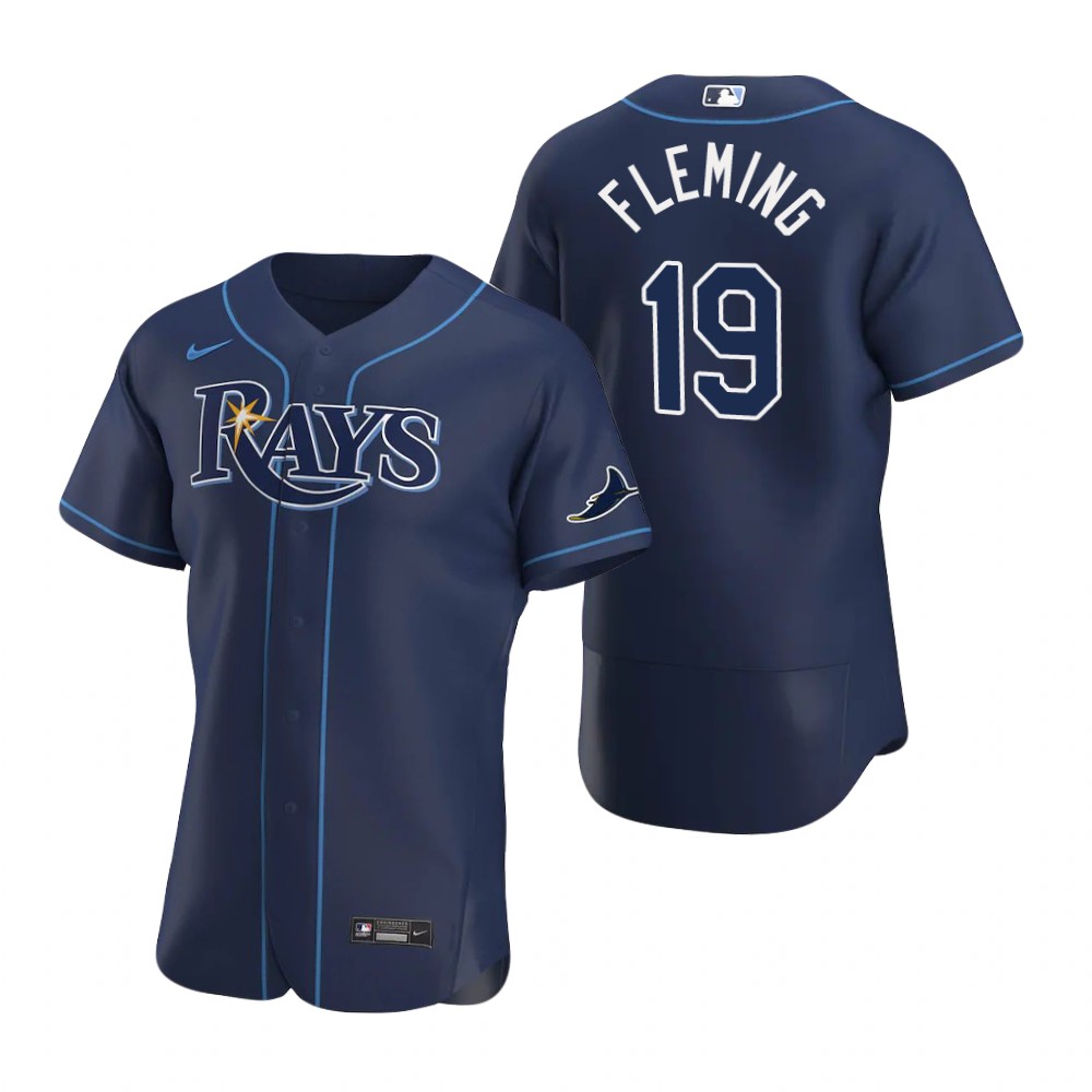 Men's Tampa Bay Rays #19 Josh Fleming Nike Navy Alternate FlexBase Jersey
