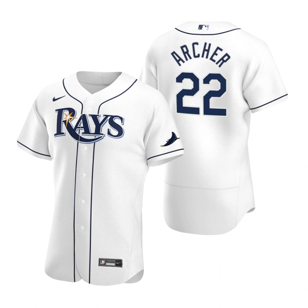 Men's Tampa Bay Rays #22 Chris Archer Nike White Home FlexBase Baseball Jersey