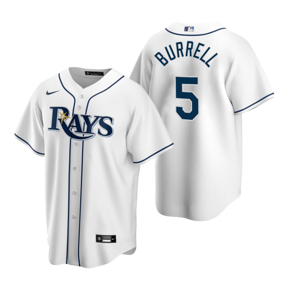 Men's Tampa Bay Rays Retired Player #5 Pat Burrell Nike White Jersey
