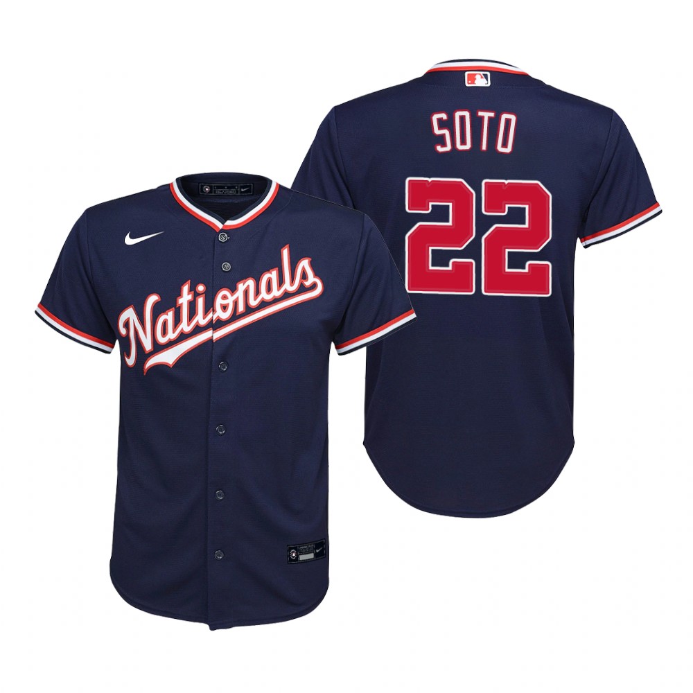 Youth Washington Nationals #22 Juan Soto Nike Navy Alternate Jersey