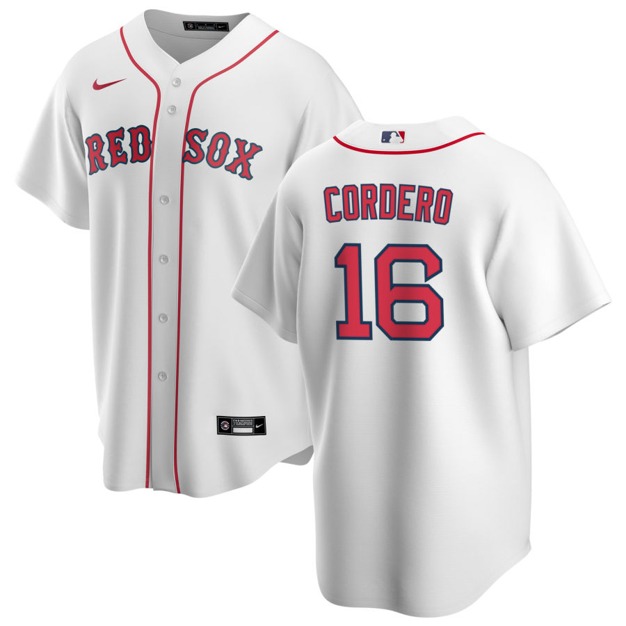 Mens Boston Red Sox # 16 Franchy Cordero Nike White Home Cool Base Jersey