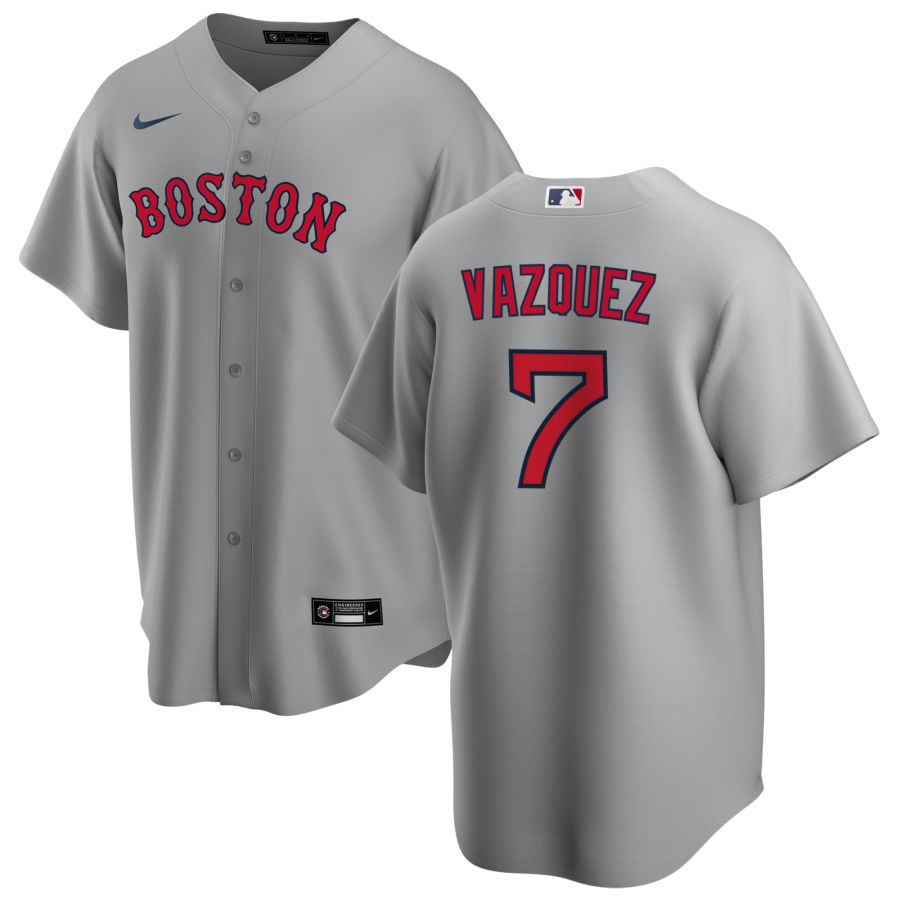 Mens Boston Red Sox #7 Christian Vazquez Nike Road Grey Cool Base Jersey