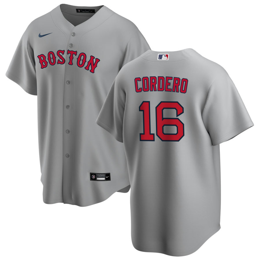 Mens Boston Red Sox #16 Franchy Cordero Nike Road Grey Cool Base Jersey Mens Boston Red Sox #16 Franchy Cordero Nike Road Grey Cool Base Jersey