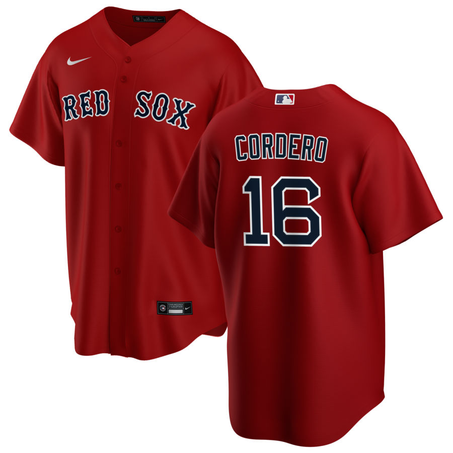 Mens Boston Red Sox #16 Franchy Cordero Nike Red Alternate Cool Base Jersey