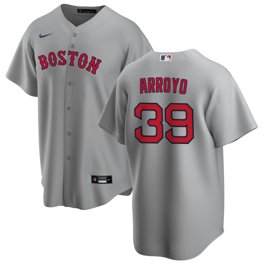 Mens Boston Red Sox #39 Christian Arroyo Nike Road Grey Cool Base Jersey