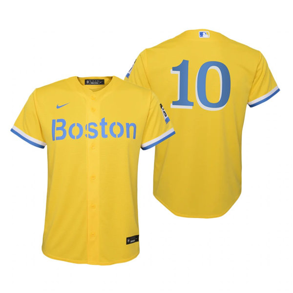 Youth Boston Red Sox #10 Hunter Renfroe Stitched Nike Yellow 2021 City Connect Jersey