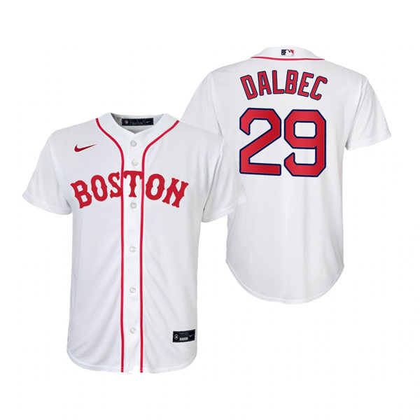 Youth Boston Red Sox #29 Bobby Dalbec Nike White 2021 Patriots Day Jersey