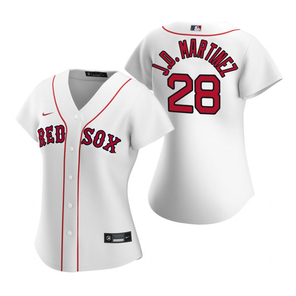 Womens Boston Red Sox #28 J.D. Martinez Nike White Home Jersey